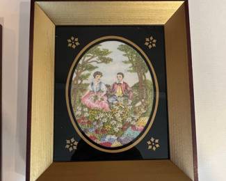 Framed Porcelain Miniature Oval Painting