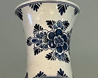 Delft Blue Style Trumpet Vase