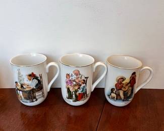Norman Rockwell "Vacation's Over" Mugs (Set of 3)