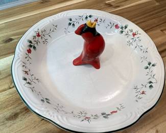 Pfaltzgraff Winterberry Cardinal Serving Dish