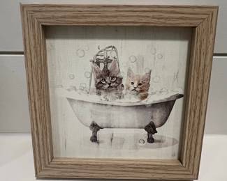 Kitten Bath Time Framed Art