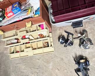 Vintage Plano 757 Tackle Box with Reels and Lures