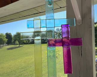 Fused Glass Cross Suncatcher