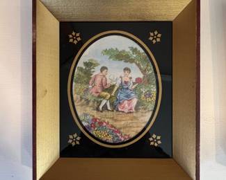 Framed Porcelain Miniature Oval Painting