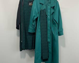 London Fog Women's Teal Trench Coat with Liner and Scarf