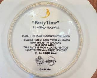 Norman Rockwell "Party Time" Plate