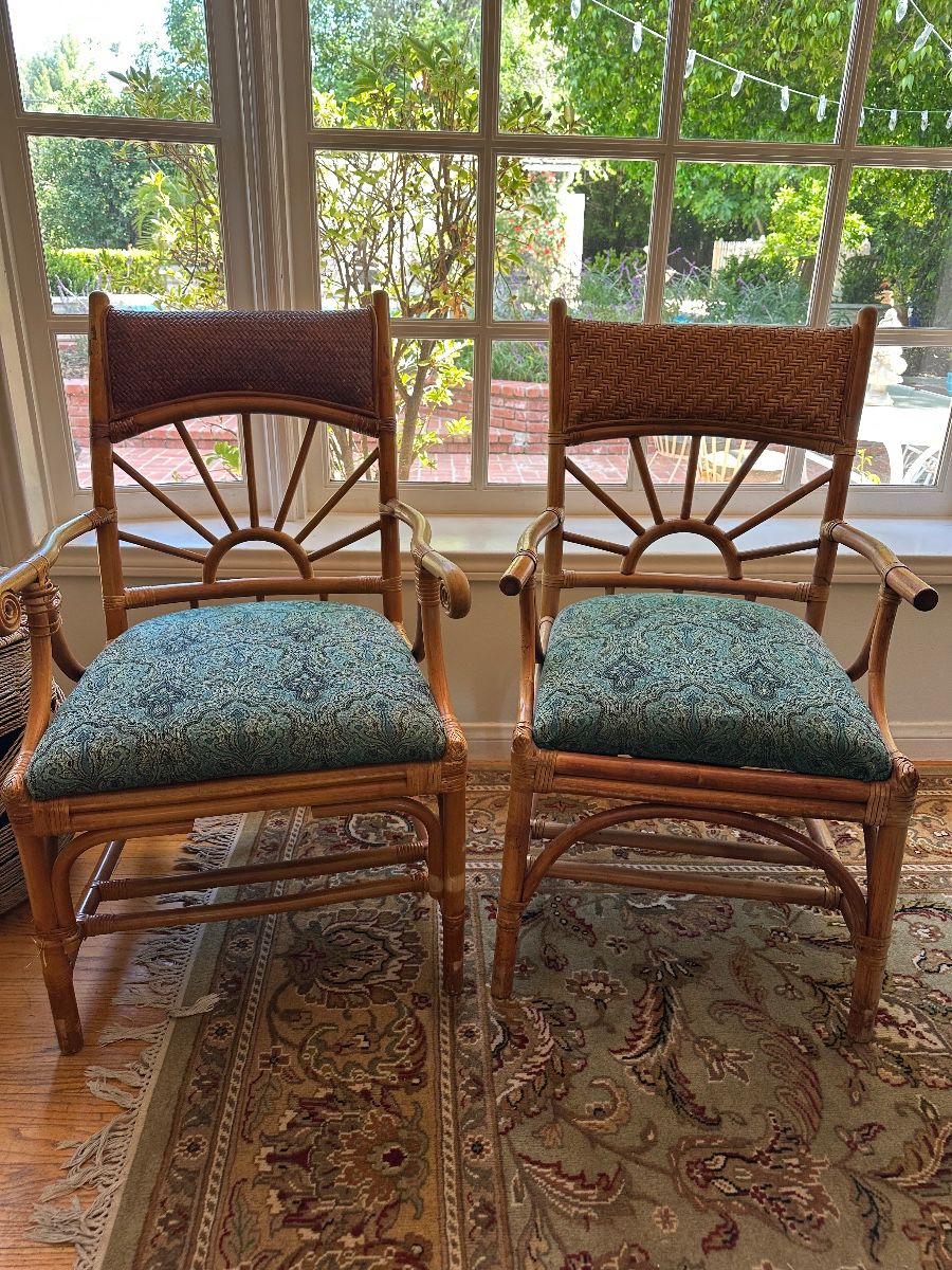 Rattan dining chairs 