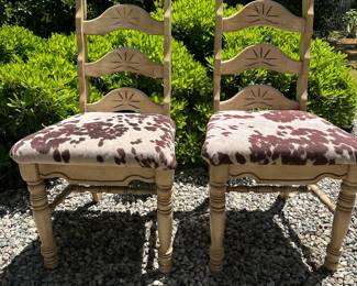 Ladder chairs with cowhide 3