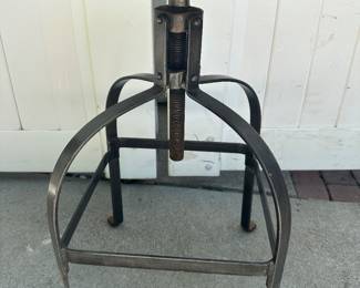 Iron and wood stool