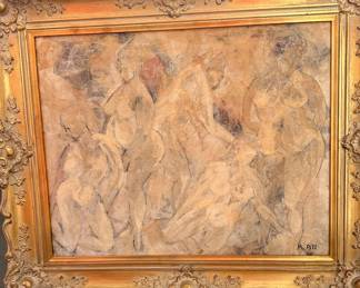 Original abstract art nude scene