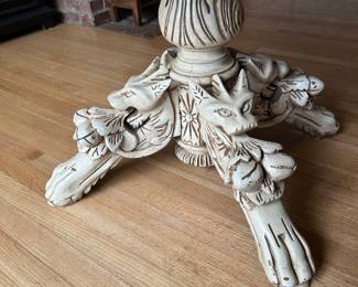 Carved pedestal table 42”