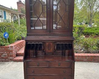 vintage mahogany secretary bookcase desk