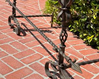 vintage/antique 3-piece wrought iron andiron set