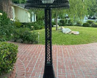  rare vintage Wakefield style Eiffel Tower wicker floor lamp