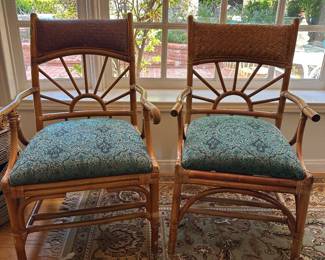 Rattan dining chairs 
