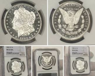 1882-CC Morgan Silver Dollar NGC MS63 DPL – Deep Prooflike Carson City