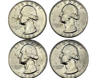 (4) Washington Silver Quarters - Higher Grade