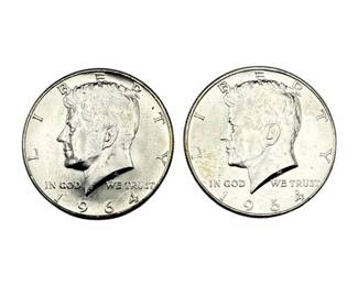 (2) 1964 Silver Kennedy Half Dollar - Higher Grade