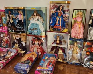 Barbie dolls from various eras