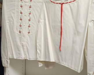 Two Vintage white long-sleeve shirts