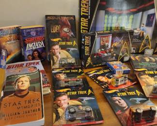 Collection of Star Trek Items, Figurines and Paperback Books