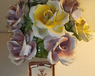 Vintage Capodimonte porcelain flower arrangement
