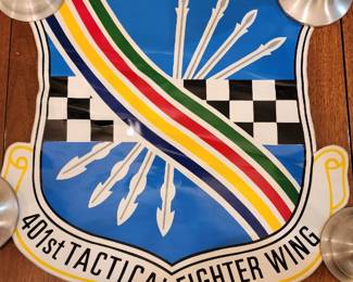 This photograph shows the emblem of the 401st Tactical Fighter Wing,