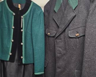 Vintage Loden jackets hanging side by side - The Austrian wool fabric is known for its durability