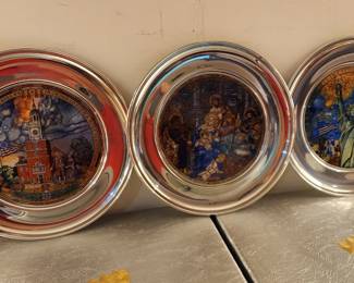 Reed & Barton Damascene Christmas Plates
