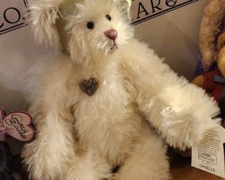 White mohair teddy bear from the Annette Funicello Collectible Bear Company
