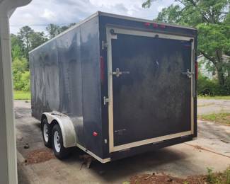 Black enclosed cargo trailer