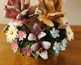 Vintage Capodimonte porcelain flower arrangement