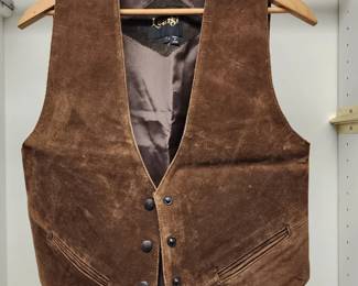Vintage brown suede leather vest