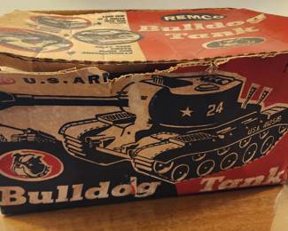 Vtg Remco # 24 U.S. Army Bulldog Tank in Original Box (Box in very used condition)