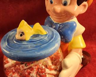 Disney Pinocchio & Cleo the Fish Bowl Cookie Jar