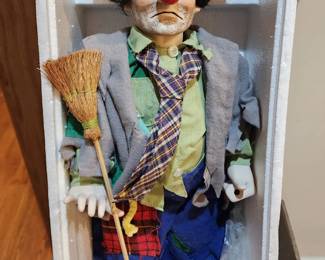Clyde the Hobo Clown bisque doll from the Dynasty Doll Collection
