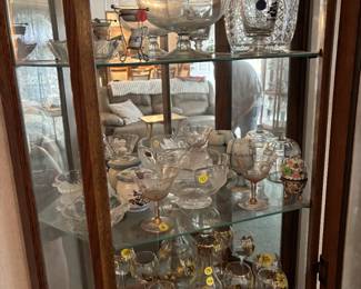 antique crystal and depression glasses
