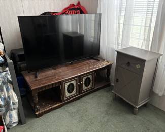 flatscreen TV and furniture 