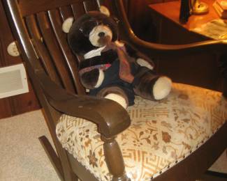 Antique rocking chair, Teddy bear