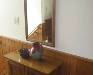 Small cabinet and mirror