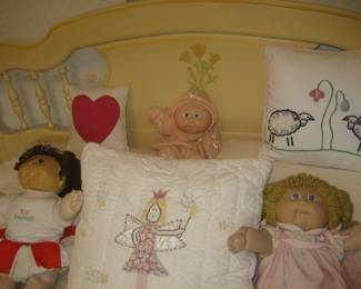 Cabbage Patch dolls, decorative accent pillows