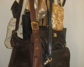 Handbags including brown and black Coach