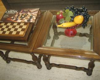 Glass and wood tables