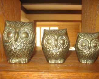 Solid brass owls