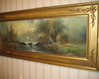 Antique framed landscape
