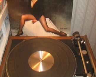 70's Dual turntable with dustcover, Tina Turner Private Dancer LP