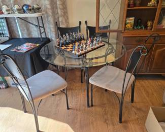 Glass top dining table & 4 chairs