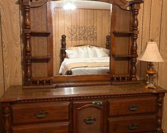 Matching Dresser with seven drawers and door with storage