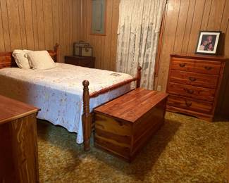 Full Cedar Bedroom set with dresser,  chest and hope chest