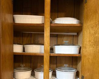Corningware casserole bowls and serving dishes 